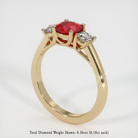Ruby Ring 0.85 Ct., 18K Yellow Gold Preview