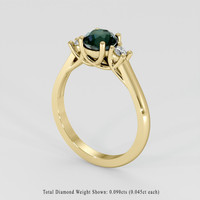 1.19 Ct. Bluish Green Sapphire Ring, 18K Yellow Gold 2