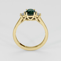 1.19 Ct. Bluish Green Sapphire Ring, 18K Yellow Gold 3