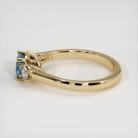 0.90 Ct. Greenish Blue Sapphire Ring, 18K Yellow Gold 4