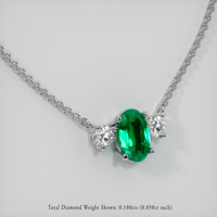 0.30 Ct. Emerald Necklace, Platinum 950 2