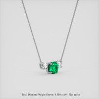 0.92 Ct. Emerald Necklace, Platinum 950 2
