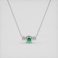 0.92 Ct. Emerald Necklace, Platinum 950 4