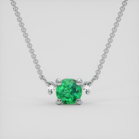 0.44 Ct. Emerald Necklace, Silver 1