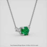 0.44 Ct. Emerald Necklace, Silver 2