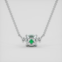 0.44 Ct. Emerald Necklace, Silver 4