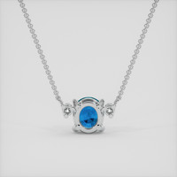 1.98 Ct. Blue Zircon Necklace, 14K White Gold 4