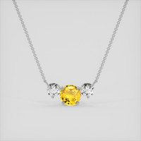 0.92 Ct. Yellow Sapphire Necklace, 14K White Gold 1