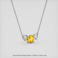 0.92 Ct. Yellow Sapphire Necklace, 14K White Gold 2