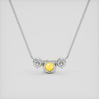 0.92 Ct. Yellow Sapphire Necklace, 14K White Gold 4