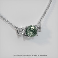 0.68 Ct. Sapphire Necklace, 14K White Gold 2