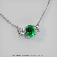 0.48 Ct. Emerald  Necklace - 18K White Gold
