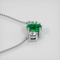 0.48 Ct. Emerald  Necklace - 18K White Gold