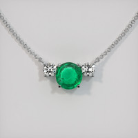 1.08 Ct. Emerald  Necklace - 18K White Gold