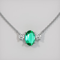 0.30 Ct. Emerald Necklace, 18K White Gold 1