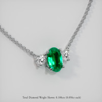 0.30 Ct. Emerald Necklace, 18K White Gold 2