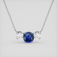 1.56 Ct. Blue Sapphire Necklace, 18K White Gold 1