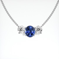 3.58 Ct. Sapphire Necklace, 18K White Gold 1