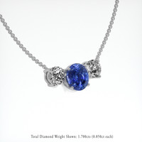3.58 Ct. Sapphire Necklace, 18K White Gold 2