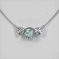 0.89 Ct. Sapphire Necklace, 18K White Gold 1