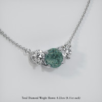 0.89 Ct. Sapphire Necklace, 18K White Gold 2