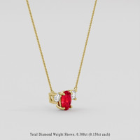 1.03 Ct. Ruby Necklace, 10K Yellow Gold 2