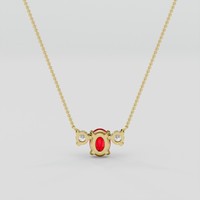 1.03 Ct. Ruby Necklace, 10K Yellow Gold 4
