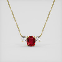 1.08 Ct. Ruby Necklace, 10K Yellow Gold 1