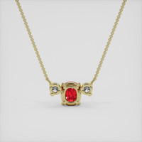 1.08 Ct. Ruby Necklace, 10K Yellow Gold 4