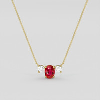 1.12 Ct. Ruby Necklace, 10K Yellow Gold 1