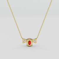 1.12 Ct. Ruby Necklace, 10K Yellow Gold 4