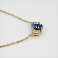 0.40 Ct. Blue Sapphire Necklace, 14K Yellow Gold 3