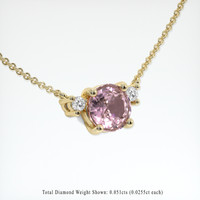 0.94 Ct. Pink Sapphire Necklace, 14K Yellow Gold 2