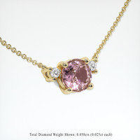 0.94 Ct. Pink Sapphire Necklace, 18K Yellow Gold 2