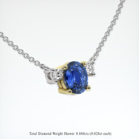 0.40 Ct. Sapphire Necklace, 14K Yellow & White 2