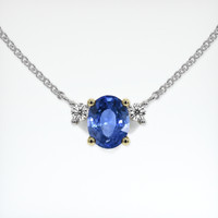 0.40 Ct. Sapphire Necklace, 18K Yellow & White 1