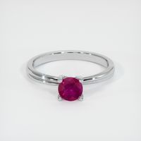 0.63 Ct. Ruby Ring, 14K White Gold 1