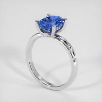 4.30 Ct. Blue Sapphire Ring, 14K White Gold 2