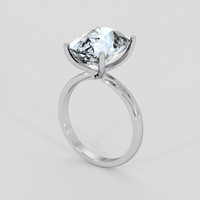 6.66 Ct. Blue Aquamarine Ring, 18K White Gold 2
