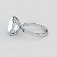 6.66 Ct. Blue Aquamarine Ring, 18K White Gold 4
