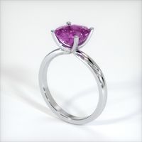 3.58 Ct. Pinkish Purple Sapphire Ring, 18K White Gold 2