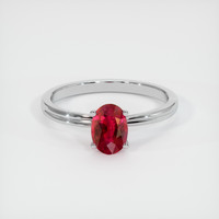 1.01 Ct. Ruby Ring, 18K White Gold 1