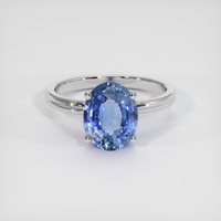 4.30 Ct. Blue Sapphire Ring, 18K White Gold 1