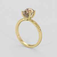 2.74 Ct. Peach Sapphire Ring, 10K Yellow Gold 2