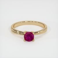 0.63 Ct. Ruby Ring, 14K Yellow Gold 1