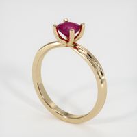 0.63 Ct. Ruby Ring, 14K Yellow Gold 2