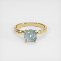 2.00 Ct. Greenish Blue Sapphire Ring, 14K Yellow Gold 1