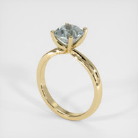 2.00 Ct. Greenish Blue Sapphire Ring, 14K Yellow Gold 2
