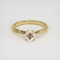 0.66 Ct. Peach Sapphire Ring, 14K Yellow Gold 1