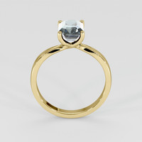 2.03 Ct. Bluish Green Sapphire Ring, 14K Yellow Gold 3